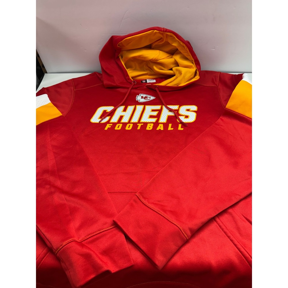 NFL Team Apparel Kansas City Chiefs Football Hoodie Mens Large Red Pullover